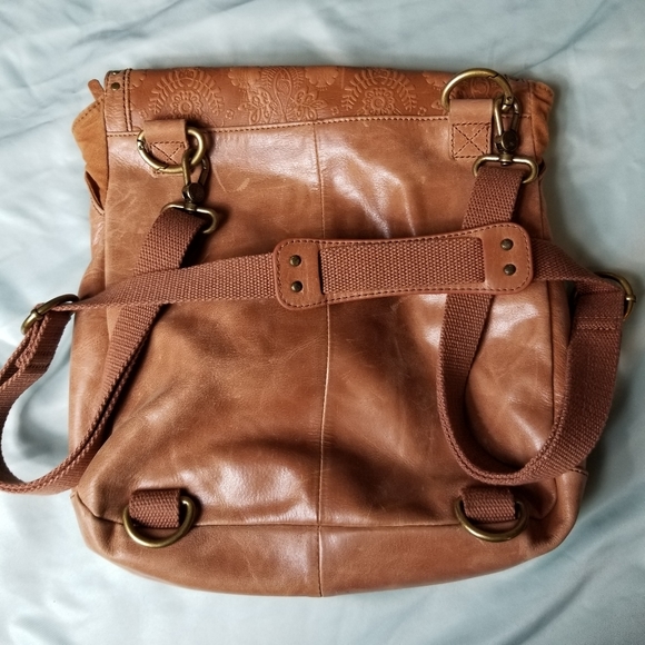 The Sak Leather Floral Embossed Ventura Convertible Backpack